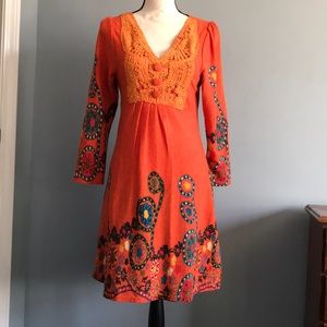 Orange print dress